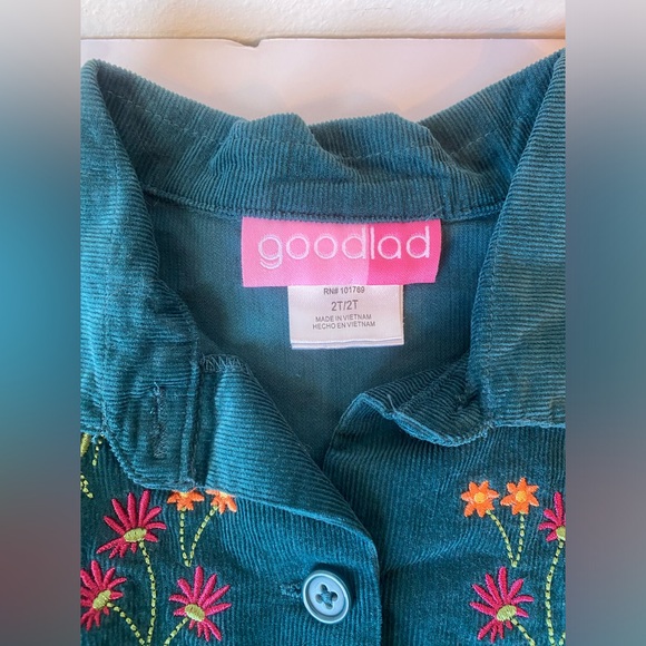 Good lad girls toddler corduroy embroidered long sleeve dress. - Picture 3 of 8